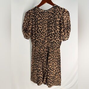 Reformation Leopard Puff Sleeve Dress